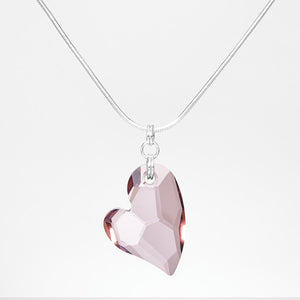 Crystal Coeur Pendant Necklace - Antique Pink