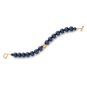Shine Pearl Bracelet - Ocean Blue & Gold