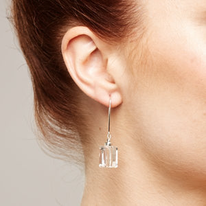 Crystal Stairway Drop Earrings – Clear