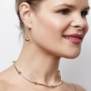 Shine Curve Necklace - Silver & Gold