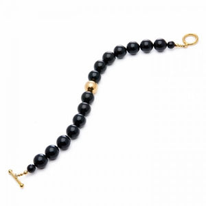 Shine Pearl Bracelet – Black & Gold