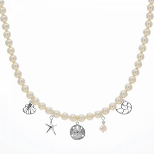 Tropical Charm Necklace – Cream Pearl